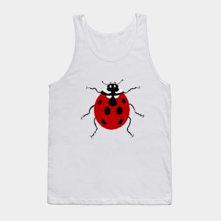 Simple Red Ladybug Design Tank Top